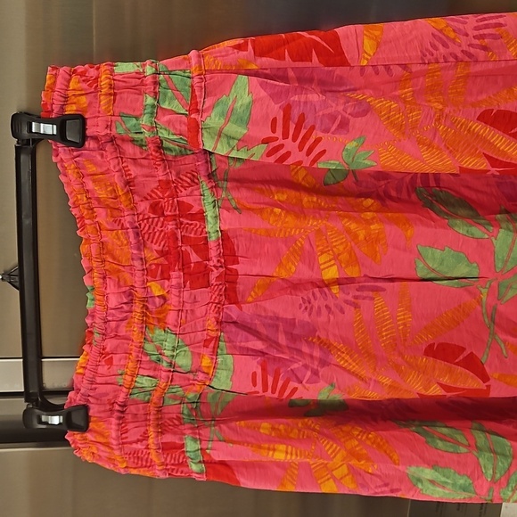 💕SKIES ARE BLUE💕 Tropical Print Skirt ~ Pretty In Pink Large L NWT - Picture 7 of 12